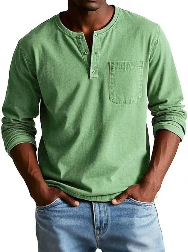 Men's Vintage Henley Shirt