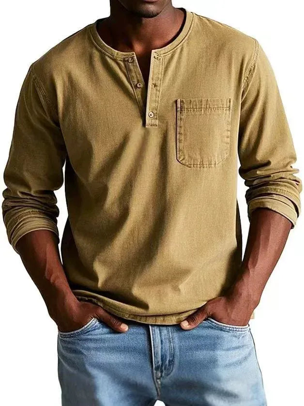 Men's Vintage Henley Shirt