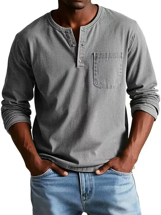 Men's Vintage Henley Shirt