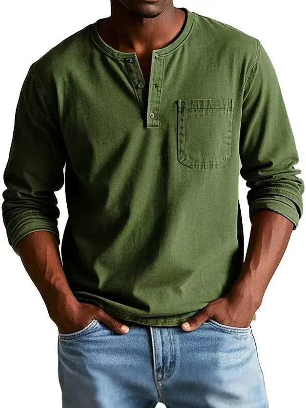 Men's Vintage Henley Shirt
