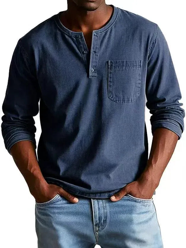 Men's Vintage Henley Shirt