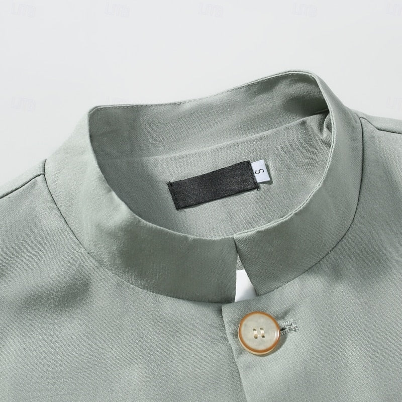 Alexander | Mandarin-Collar Button Jacket