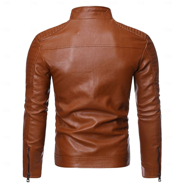 Joshua | Stand-Collar Biker Jacket with Zip Pockets