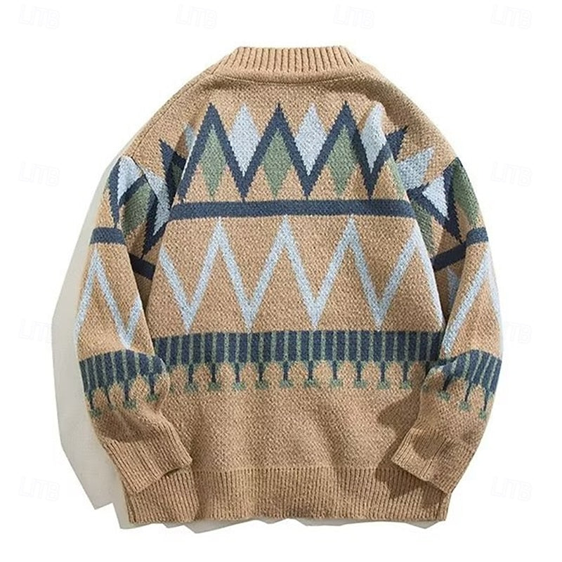 Samuel | Patterned V-Neck Button Cardigan