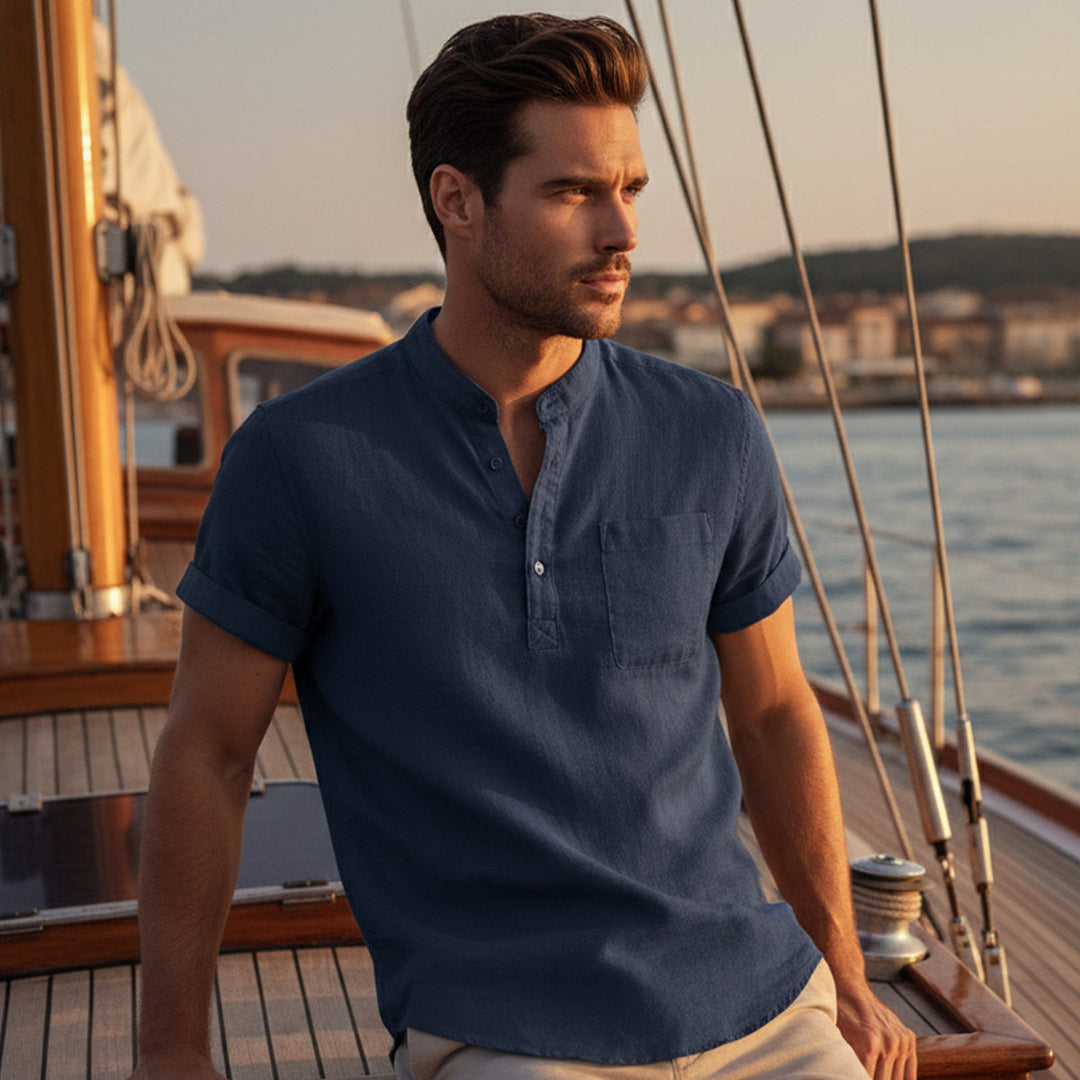 Frank | Relaxed Linen Henley Shirt