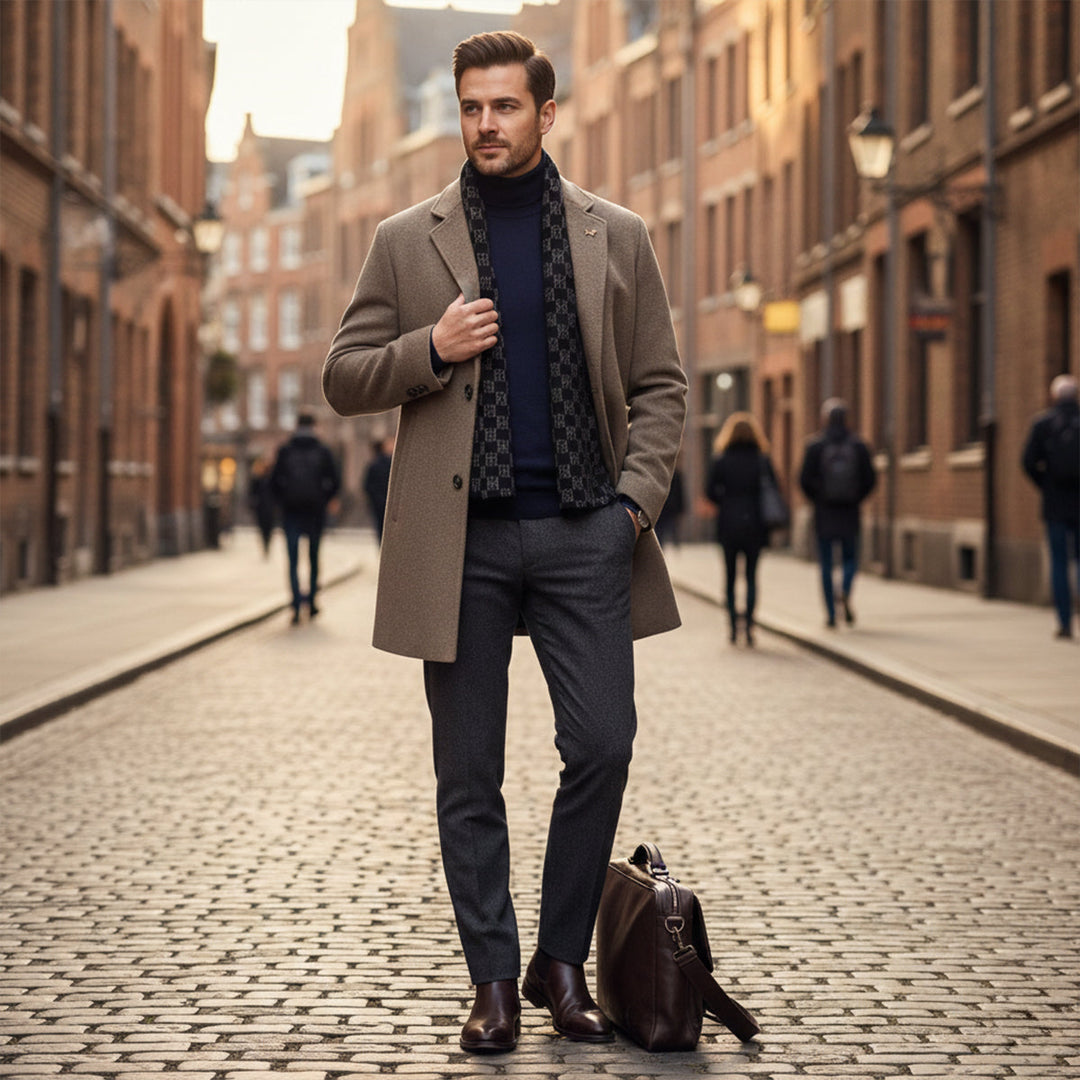 Kevin | Fur-Lined Winter Coat with Matching Scarf