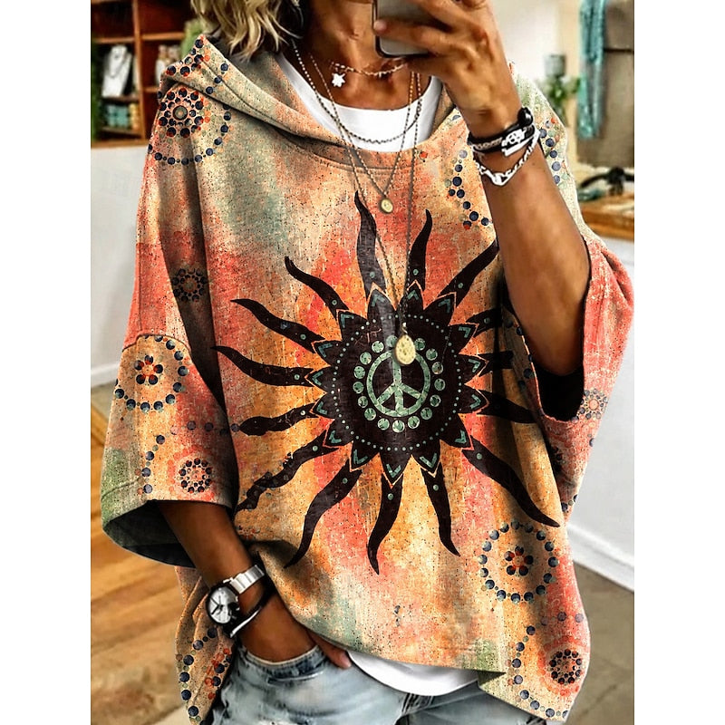 Isla | Hooded Floral Print Pullover