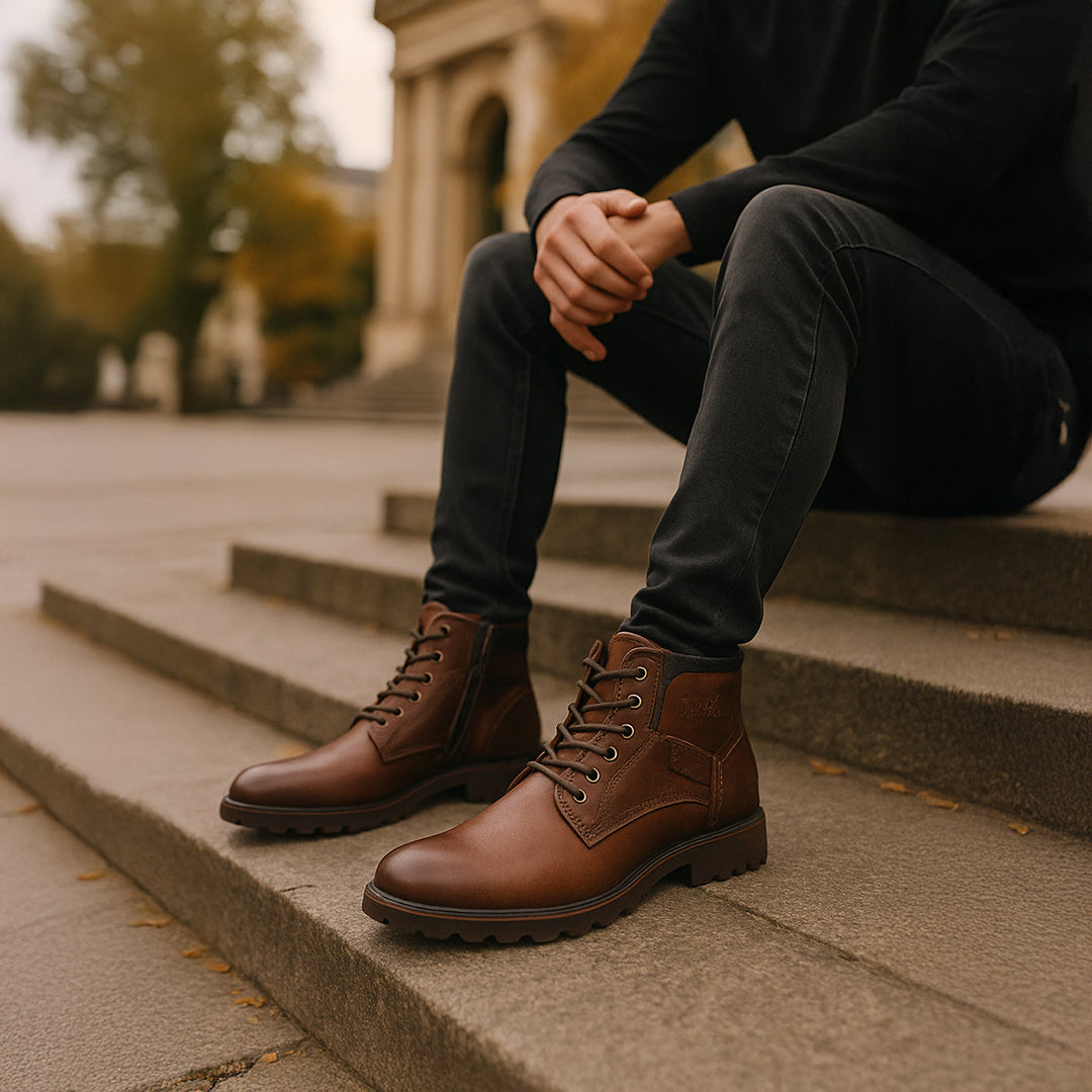 Oliver | Leather Lace-Up Combat Boots