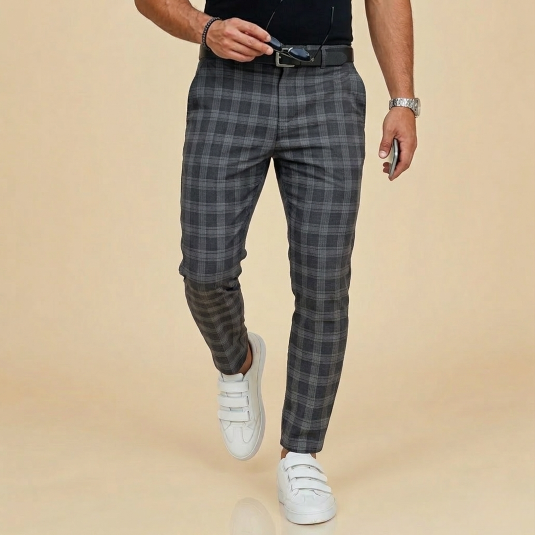 Benedict | Slim Fit Check Trousers