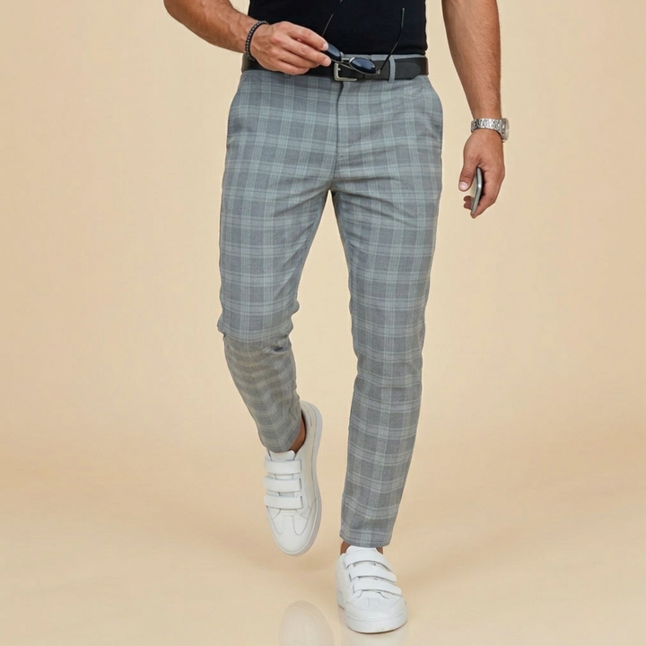 Benedict | Slim Fit Check Trousers