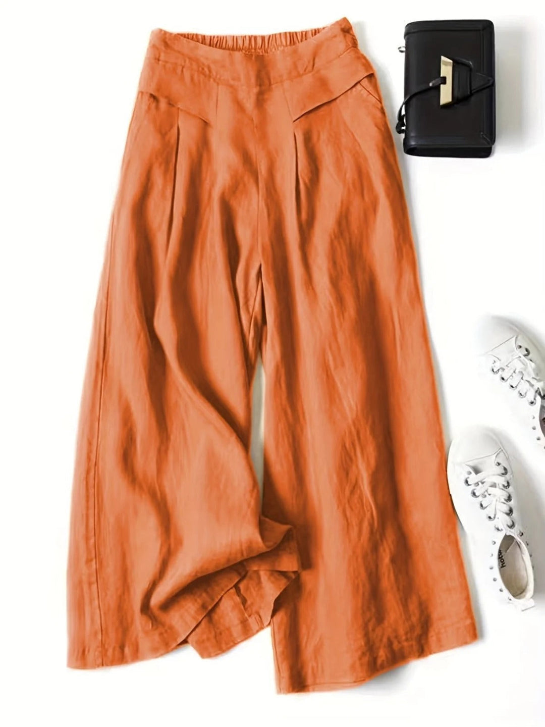 Doris | Cropped Wide-Leg Viscose-Linen Trousers