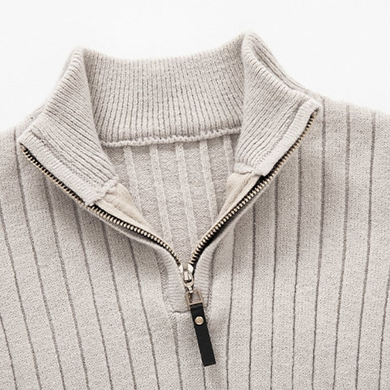 Trevor | Classic Ribbed Quarter-Zip Jumper