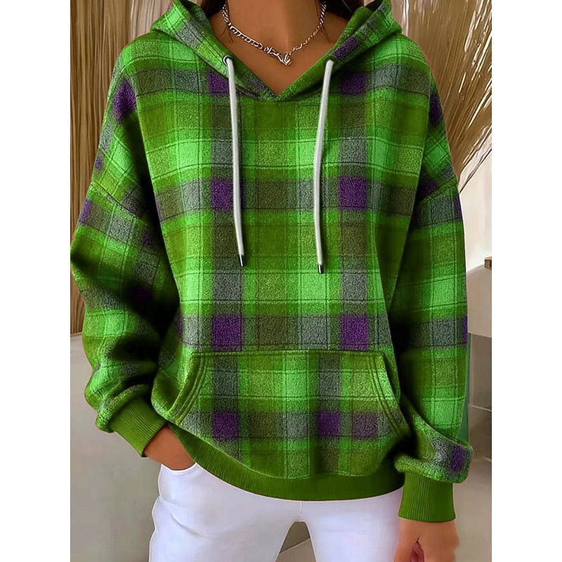 Julie | Checked Hooded Sweatshirt