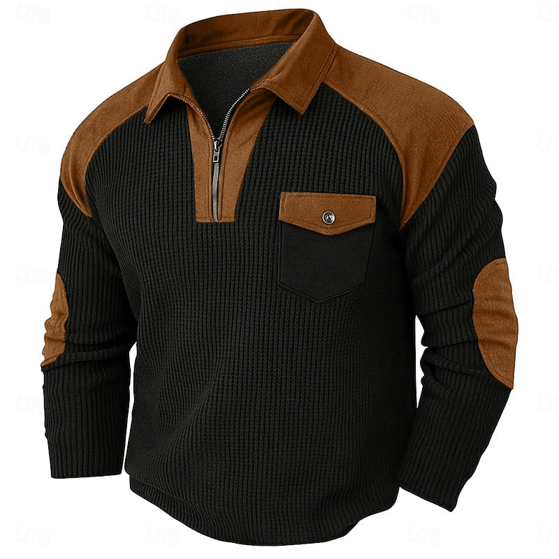 Alan | Textured Quarter-Zip Jumper