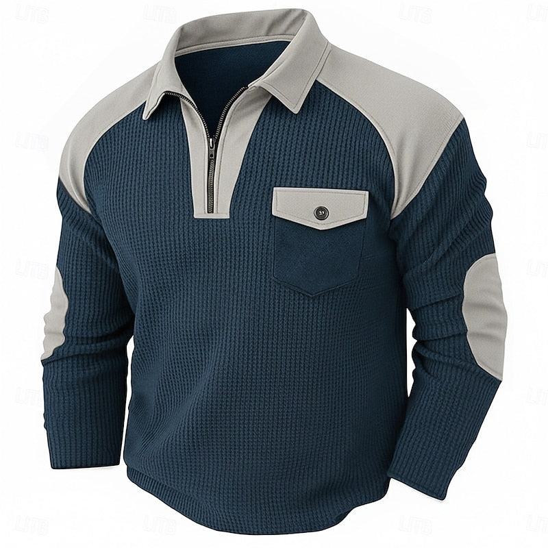 Alan | Textured Quarter-Zip Jumper