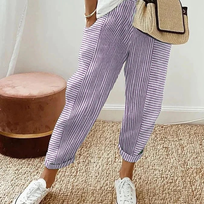 Striped Comfort Pants | Relaxed Fit and Timeless Style