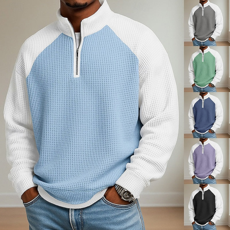 Barry | Textured Quarter-Zip Pullover