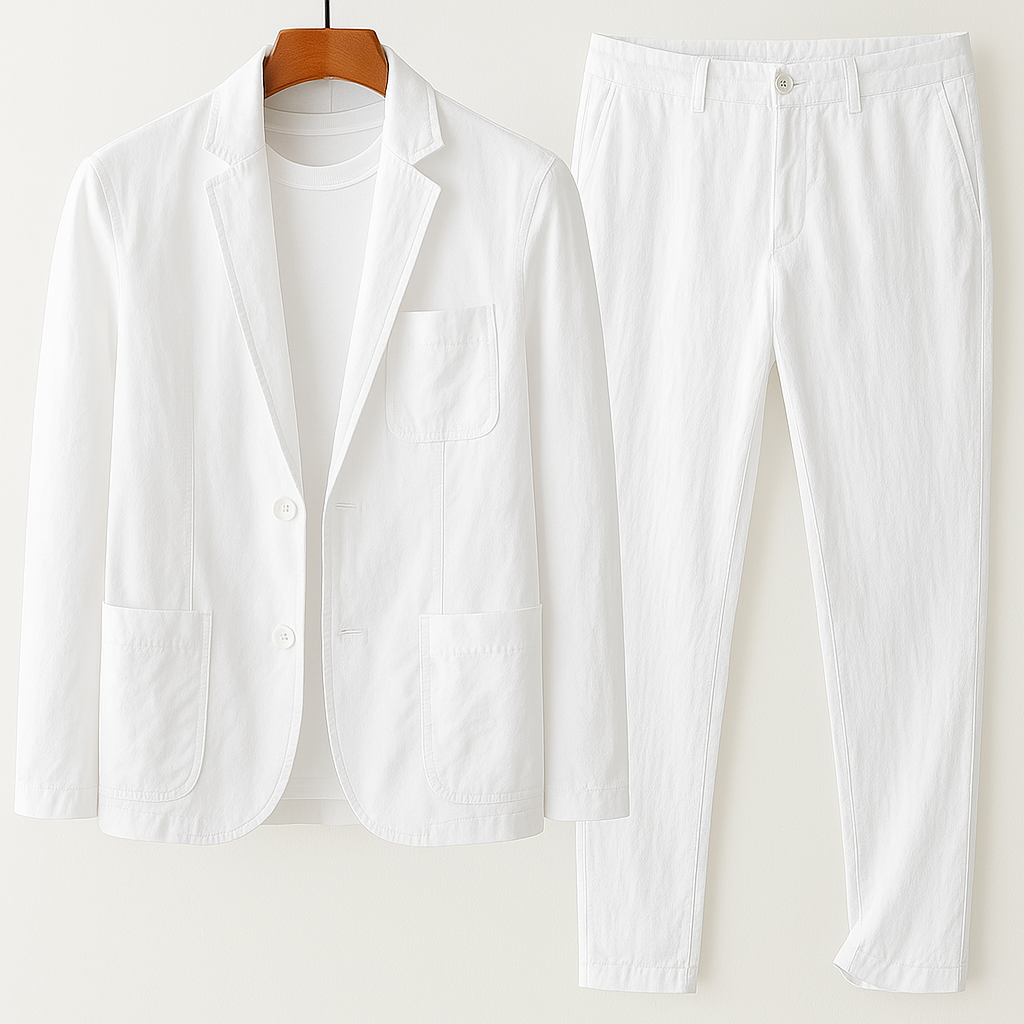 Spencer | Linen Summer Suit with Drawstring Waist