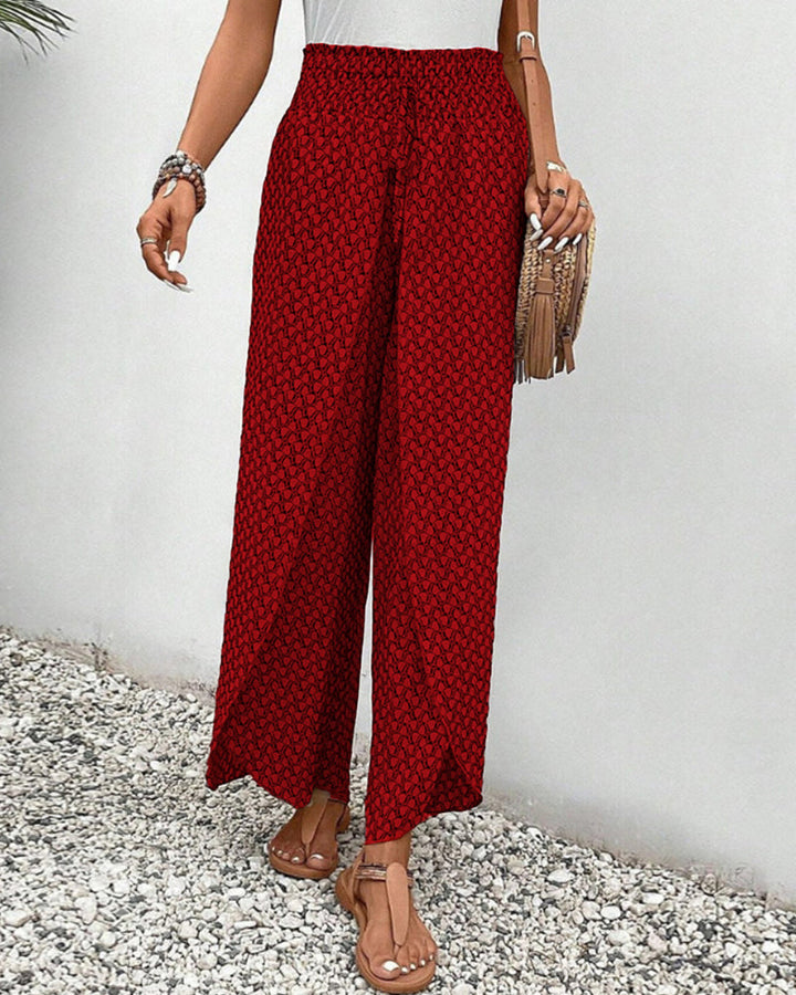 Nancy | Wide-Leg Trousers with Geometric Print