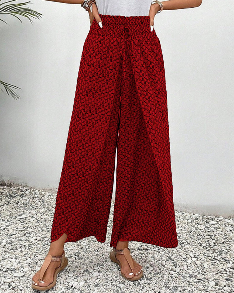 Nancy | Wide-Leg Trousers with Geometric Print