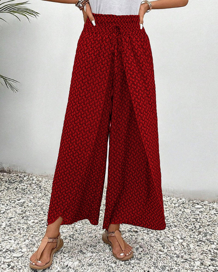 Nancy | Wide-Leg Trousers with Geometric Print