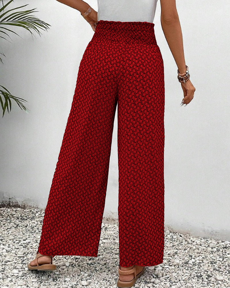 Nancy | Wide-Leg Trousers with Geometric Print