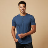 Men's Breathable Henley Collar T-Shirt | Comfortable Summer Style