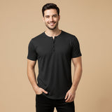 Men's Breathable Henley Collar T-Shirt | Comfortable Summer Style