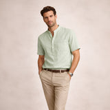 Men's Henley Shirt | Premium Cotton Linen Comfort