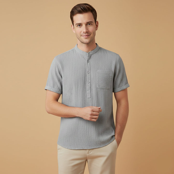 Reginald | Cotton-Linen Henley Shirt