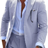 Men's Striped Summer Suit | Lightweight Coordinated Style