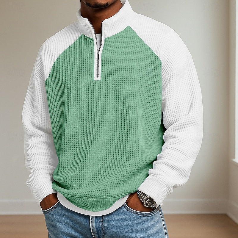 Barry | Textured Quarter-Zip Pullover
