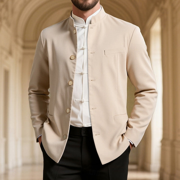 Alexander | Mandarin-Collar Button Jacket