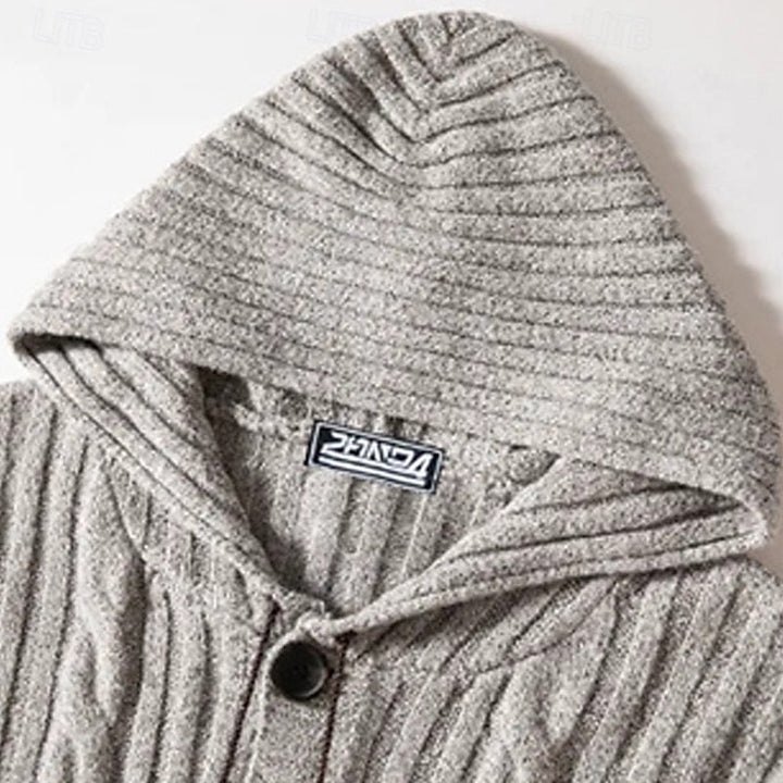 Albert | Cable-Knit Hooded Button Cardigan