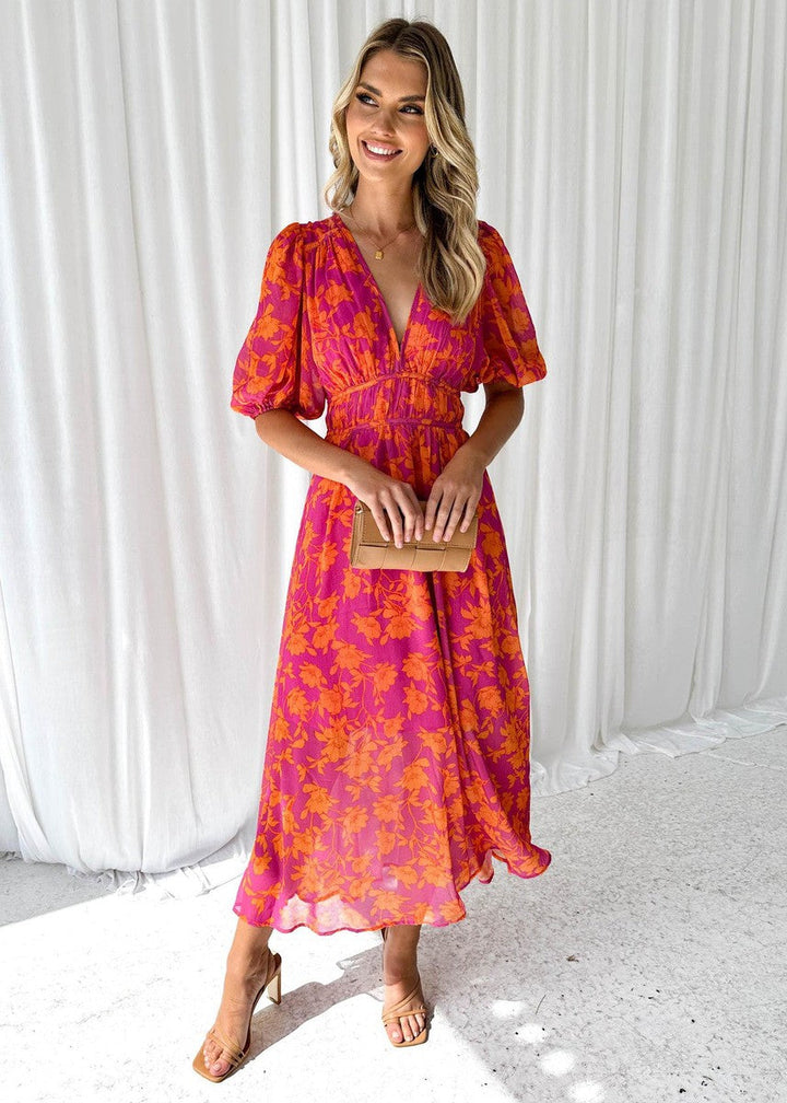 Isabella | Floral Maxi Dress with V-Neck for Occasions