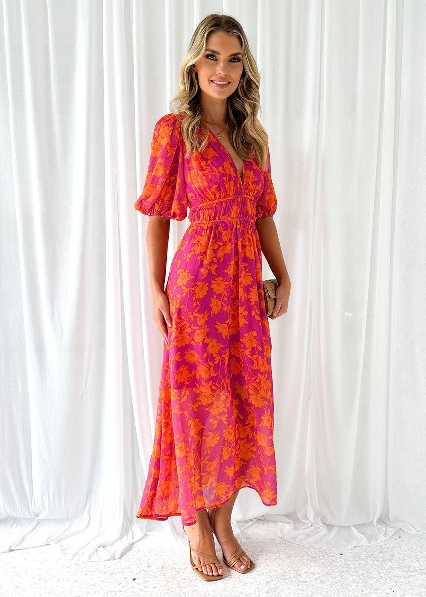 Isabella | Floral Maxi Dress with V-Neck for Occasions
