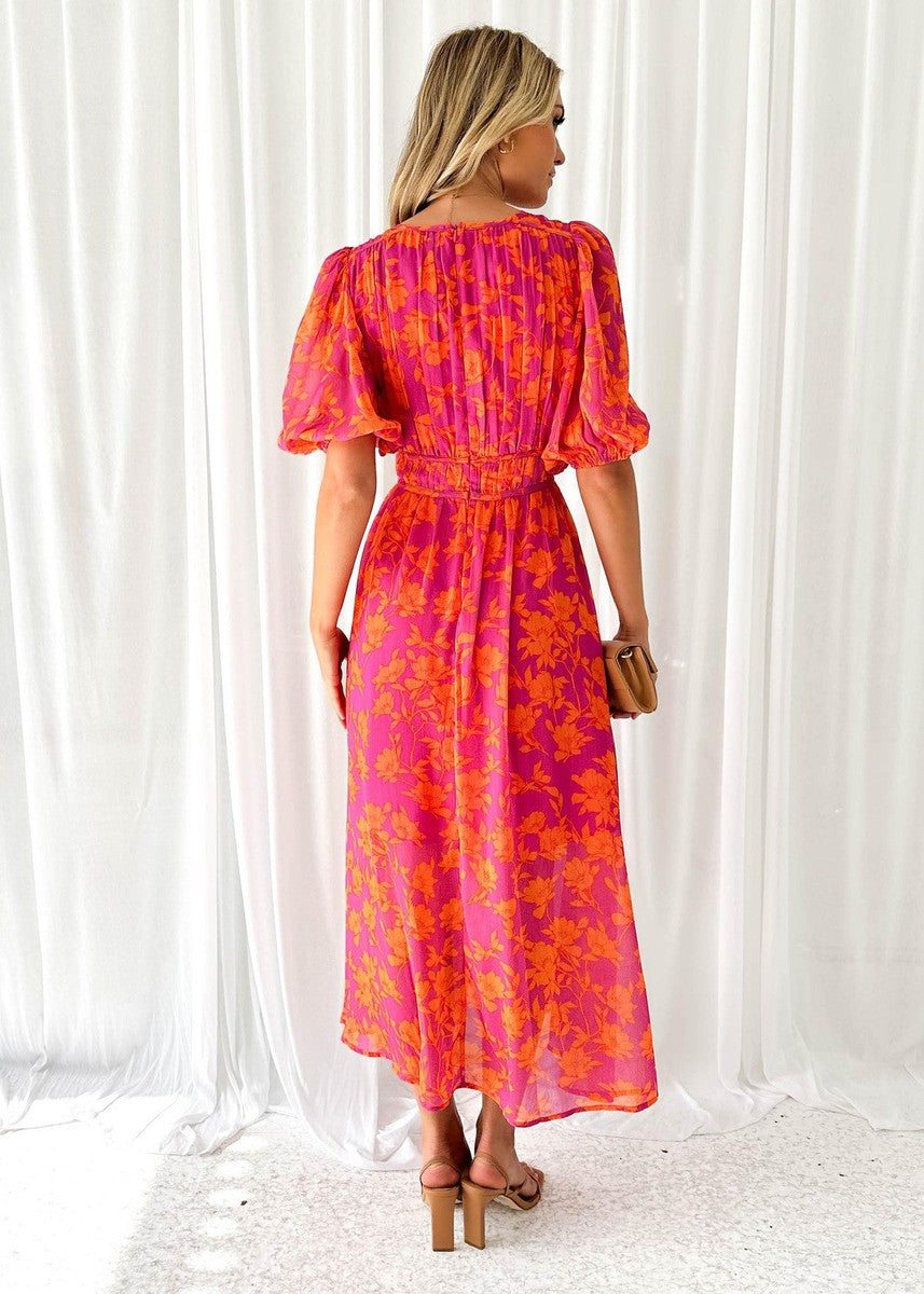 Isabella | Floral Maxi Dress with V-Neck for Occasions