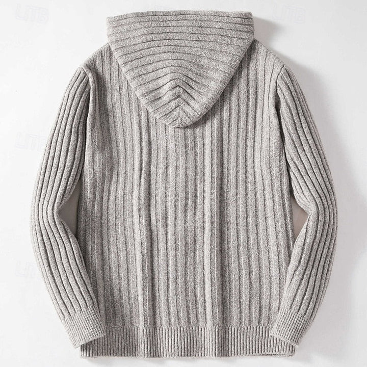 Albert | Cable-Knit Hooded Button Cardigan
