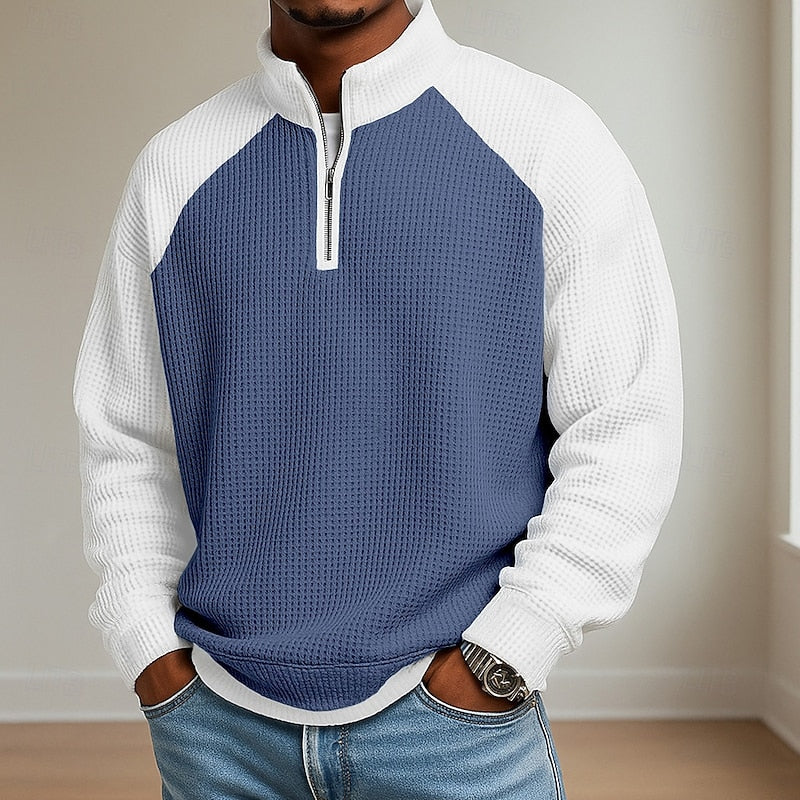 Barry | Textured Quarter-Zip Pullover