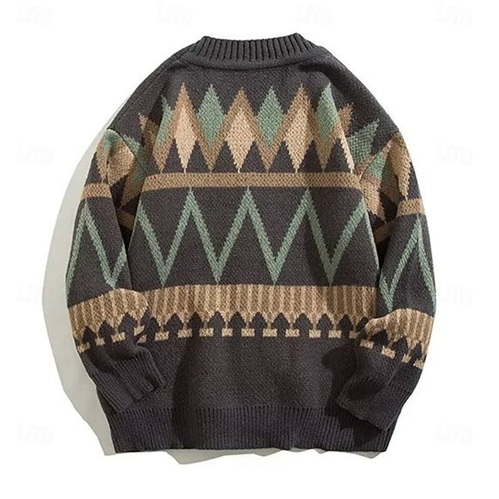 Samuel | Patterned V-Neck Button Cardigan