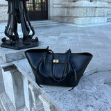 Structured Shopper Bag with Gold-Tone Hardware | Refined Utility, Timeless Style