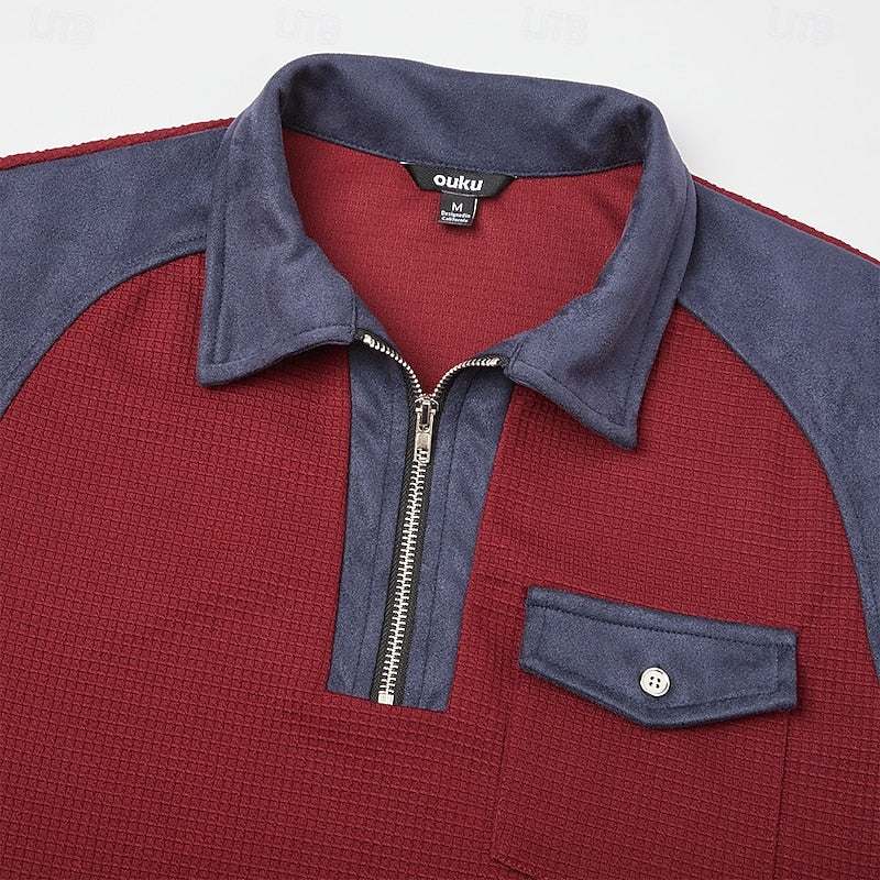 Alan | Textured Quarter-Zip Jumper